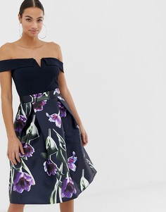 Платье с пышной юбкой AX Paris - Темно-синий