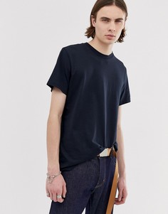Темно-синяя футболка Weekday - Темно-синий