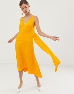 Платье с V-образным вырезом сзади ASOS WHITE - Желтый