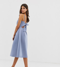 Платье для выпускного миди с бантом на спине ASOS DESIGN - Синий