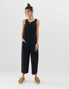 Комбинезон без рукавов на пуговицах ASOS DESIGN - Черный