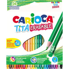 Набор цветных карандашей Carioca "Tita Erasable" шестигранные, 24 цвета
