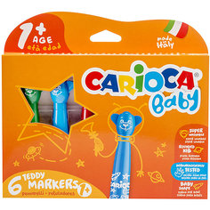 Набор суперсмываемых фломастеров Carioca "Baby", 6 цветов
