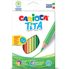 Набор цветных карандашей Carioca "Tita" шестиугольные, 18 цветов