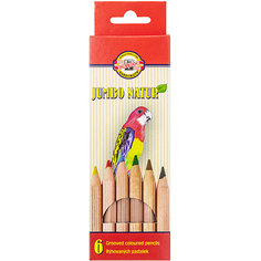 Набор цветных карандашей KOH-I-NOOR "Jumbo Natur", 6 цветов