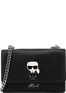 Кожаная сумка с откидным клапаном Karl Lagerfeld