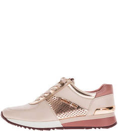 Кожаные кроссовки розового цвета на шнуровке Michael Michael Kors