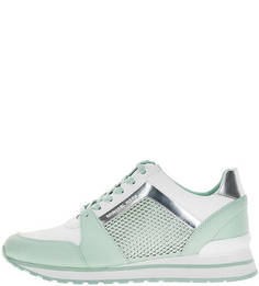 Кожаные кроссовки мятного цвета на танкетке Michael Michael Kors