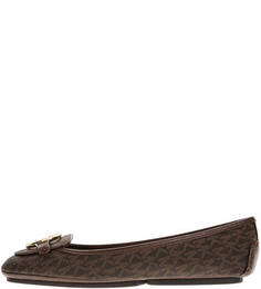 Коричневые балетки с металлическим декором Michael Michael Kors