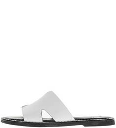 Белые шлепанцы из натуральной кожи Tamaris