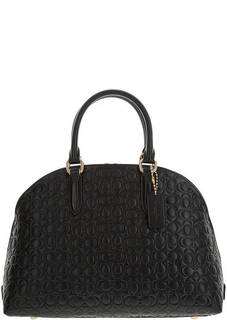 Черная кожаная сумка с тонким плечевым ремнем Coach