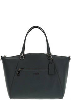 Кожаная сумка бирюзового цвета на молнии Coach