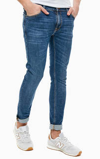 Синие джинсы скинни с застежкой на молнию и болт Skinny Lin Nudie Jeans