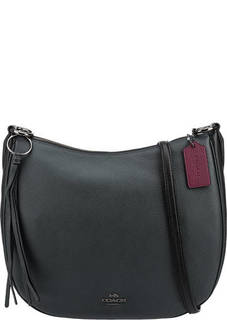 Сумка из зерненой кожи с дополнительным плечевым ремнем Coach