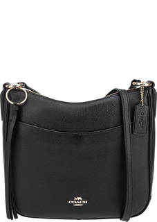 Кожаная сумка на молнии через плечо Coach