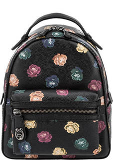 Кожаный рюкзак яркой расцветки с одним отделом Coach