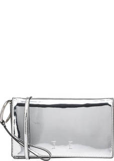 Серебристый клатч с петлей на запястье Calvin Klein Jeans