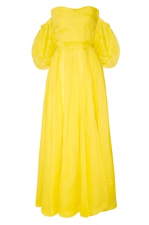 Желтое платье макси Loewe