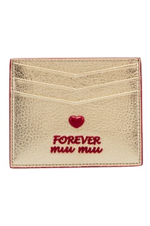 Золотистая визитница Miu Miu