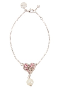 Серебряный браслет с сердцем Miu Miu