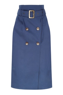 Голубая юбка с поясом Laroom