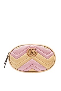 Золотисто-розовая поясная сумка GG Marmont Gucci