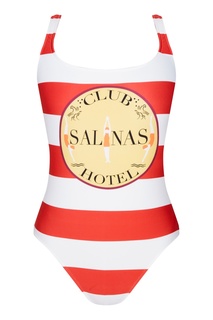 Полосатый купальник с логотипом Salinas