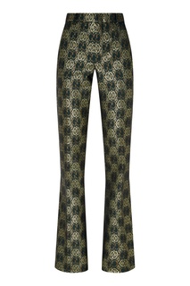 Золотисто-зеленые жаккардовые брюки GG Gucci