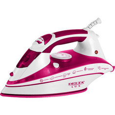 Утюг Delta LUX DL-556 белый с малиновым