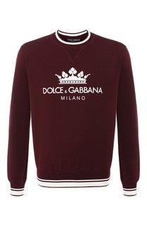Хлопковый свитшот с логотипом бренда Dolce & Gabbana