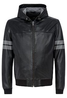 Кожаная куртка с капюшоном Urban Fashion for men