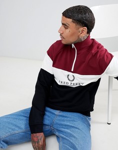 Черный свитшот с логотипом в стиле 90-х и молнией 1/4 Fred Perry Sports Authentic - Черный
