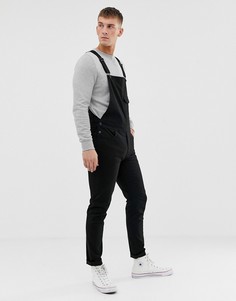 Черный джинсовый комбинезон зауженного кроя ASOS DESIGN - Черный