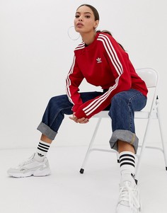 Красный свитшот с круглым вырезом и тремя полосками adidas Originals adicolor - Красный