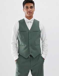 Зеленый жилет зауженного кроя ASOS DESIGN - Зеленый