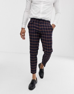 Темно-синие брюки скинни в клетку ASOS DESIGN wedding - Темно-синий
