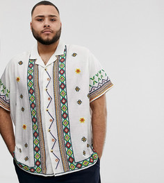 Рубашка классического кроя с отложным воротником и вышитым вручную ацтекским узором ASOS DESIGN - Белый