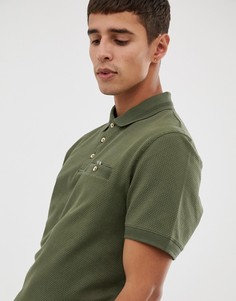 Футболка-поло цвета хаки из вафельного трикотажа Ted Baker - Зеленый