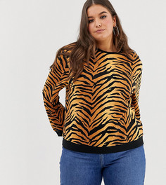Свитшот с тигровым принтом ASOS DESIGN Curve - Мульти
