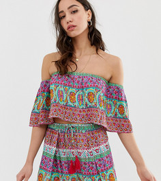 Комбинируемый пляжный топ с мозаичным принтом ASOS DESIGN Tall - Мульти