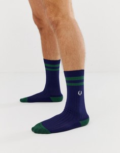 Темно-синие спортивные носки с отделкой Fred Perry - Темно-синий