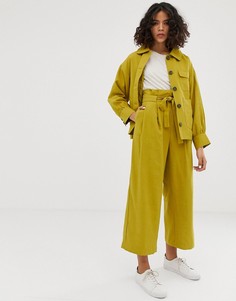 Комбинируемые свободные брюки с поясом-оборкой Native Youth - Желтый