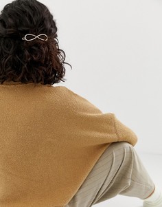Золотистая заколка для волос в форме знака бесконечности ASOS DESIGN barette - Золотой