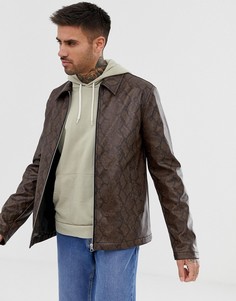 Куртка из искусственной змеиной кожи на молнии ASOS DESIGN - Рыжий