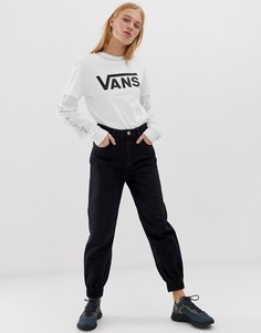 Свободные черные джинсовые брюки с эластичными манжетами ASOS DESIGN - Черный