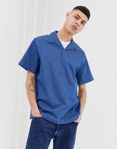 Джинсовая oversize-рубашка без застежки ASOS DESIGN - Синий