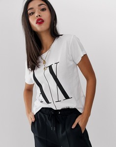 Свободная футболка с логотипом Armani Exchange - Белый