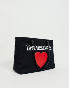 Парусиновая сумка-тоут Love Moschino - Черный