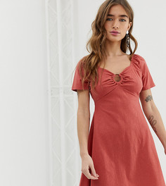 Свободное платье мини с черепаховым кольцом ASOS DESIGN Petite - Красный