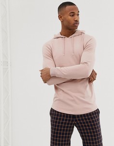 Розовый удлиненный худи облегающего кроя с асимметричным краем ASOS DESIGN - Розовый
